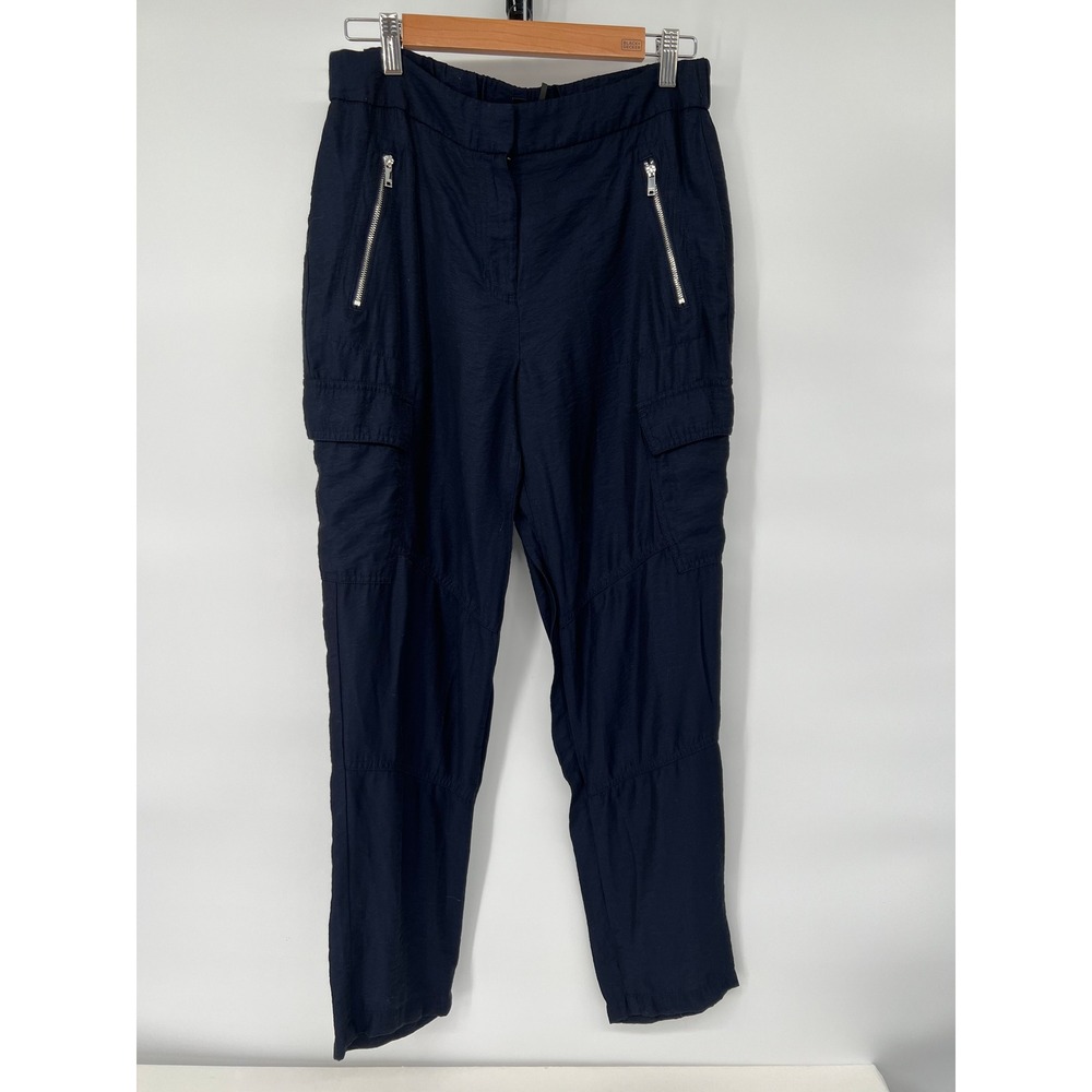 DKNY Navy Blue Cargo Pants Size 6 Zippers‎ Pockets Casual Trousers